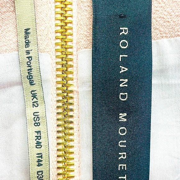 Roland Mouret Pink Asymmetrical Sheath Dress V-Neck Sleeveless 8 - Picture 3 of 4